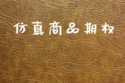 仿真商品期权_https://www.gongyisiwang.com_焦炭期货手续费_第1张