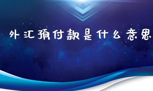 外汇预付款是什么意思_https://www.gongyisiwang.com_广发期货手续费_第1张