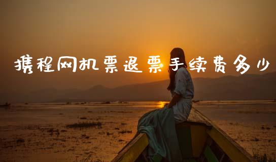 携程网机票退票手续费多少_https://www.gongyisiwang.com_恒指期货_第1张