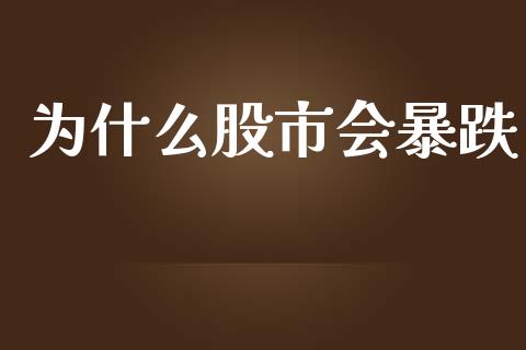 为什么股市会暴跌_https://www.gongyisiwang.com_股指期货_第1张