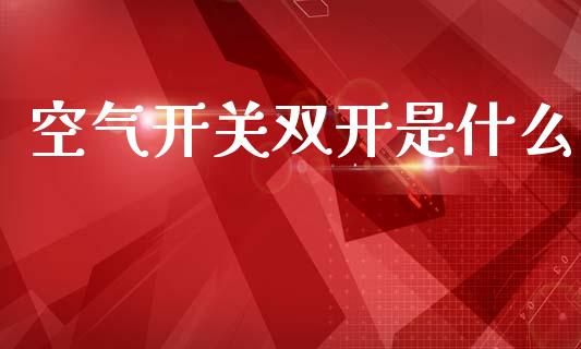 空气开关双开是什么_https://www.gongyisiwang.com_原油期货_第1张