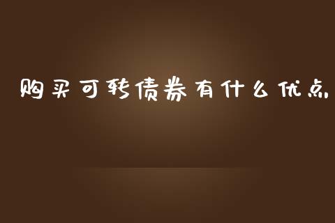 购买可转债券有什么优点_https://www.gongyisiwang.com_股指期货_第1张
