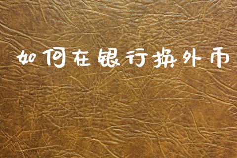 如何在银行换外币_https://www.gongyisiwang.com_股指期货交易手续费_第1张