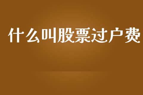 什么叫股票过户费_https://www.gongyisiwang.com_股指期货_第1张