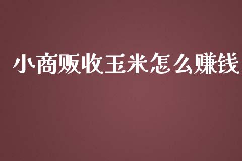 小商贩收玉米怎么赚钱_https://www.gongyisiwang.com_股指期货交易手续费_第1张