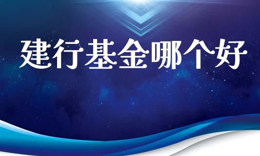 建行基金哪个好_https://www.gongyisiwang.com_原油期货_第1张
