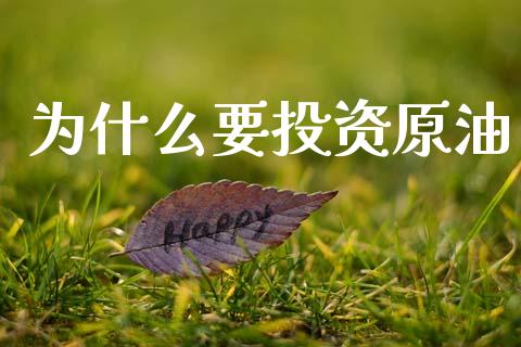 为什么要投资原油_https://www.gongyisiwang.com_焦炭期货手续费_第1张