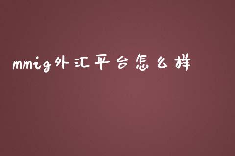 mmig外汇平台怎么样_https://www.gongyisiwang.com_焦炭期货手续费_第1张