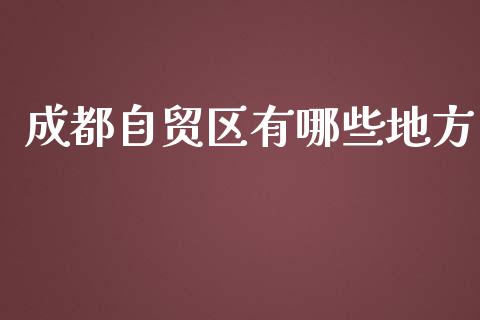 成都自贸区有哪些地方_https://www.gongyisiwang.com_广发期货手续费_第1张