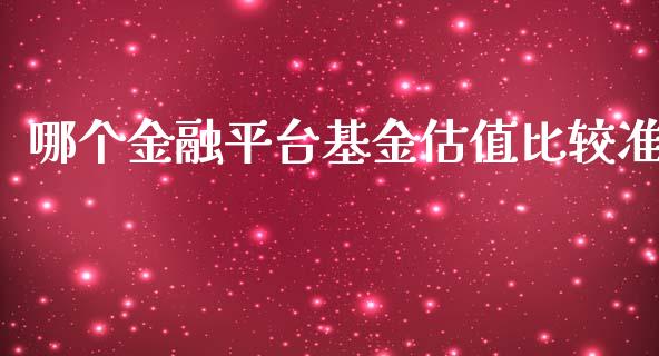 哪个金融平台基金估值比较准_https://www.gongyisiwang.com_期货公司手续费排名_第1张