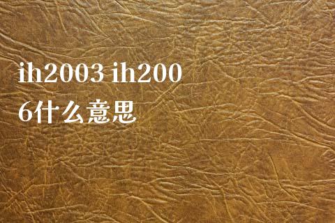 ih2003 ih2006什么意思_https://www.gongyisiwang.com_道指_第1张