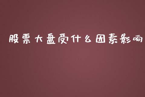 股票大盘受什么因素影响_https://www.gongyisiwang.com_广发期货手续费_第1张