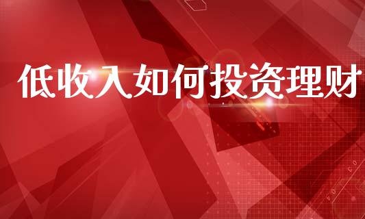 低收入如何投资理财_https://www.gongyisiwang.com_广发期货手续费_第1张