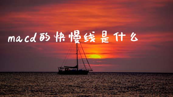 macd的快慢线是什么_https://www.gongyisiwang.com_期货公司手续费排名_第1张