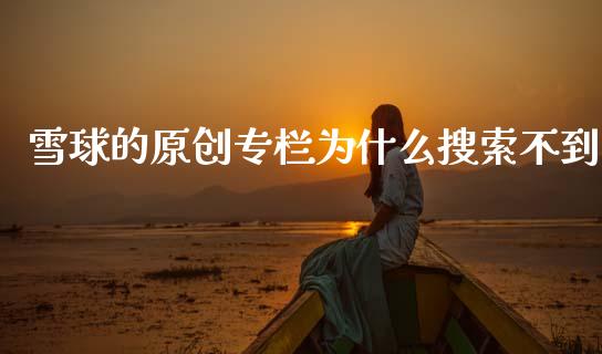 雪球的原创专栏为什么搜索不到_https://www.gongyisiwang.com_股指期货_第1张