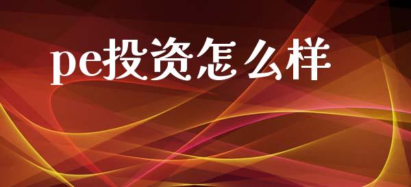 pe投资怎么样_https://www.gongyisiwang.com_恒指期货_第1张
