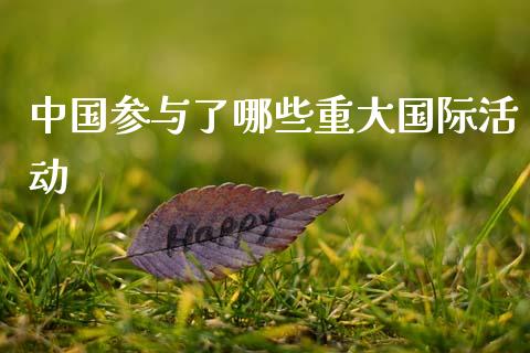 中国参与了哪些重大国际活动_https://www.gongyisiwang.com_期货公司手续费排名_第1张