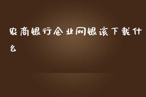 农商银行企业网银该下载什么_https://www.gongyisiwang.com_期货公司手续费排名_第1张