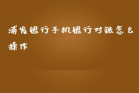 浦发银行手机银行对账怎么操作_https://www.gongyisiwang.com_道指_第1张