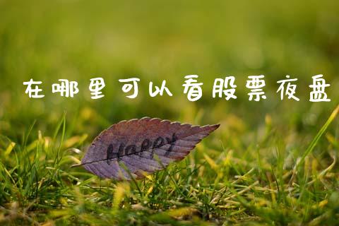 在哪里可以看股票夜盘_https://www.gongyisiwang.com_股指期货_第1张