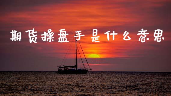 期货操盘手是什么意思_https://www.gongyisiwang.com_原油期货_第1张