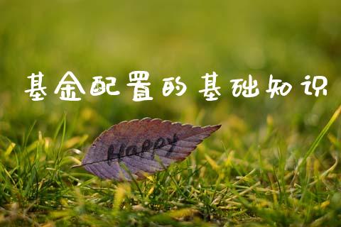 基金配置的基础知识_https://www.gongyisiwang.com_广发期货手续费_第1张