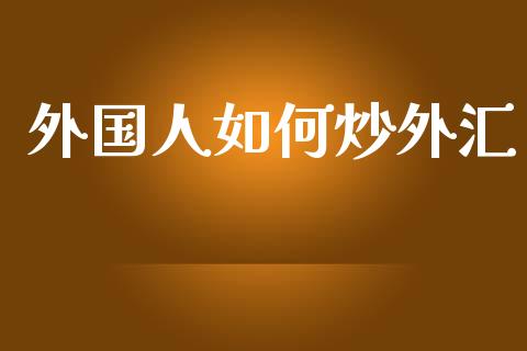 外国人如何炒外汇_https://www.gongyisiwang.com_道指_第1张