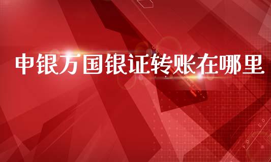 申银万国银证转账在哪里_https://www.gongyisiwang.com_焦炭期货手续费_第1张