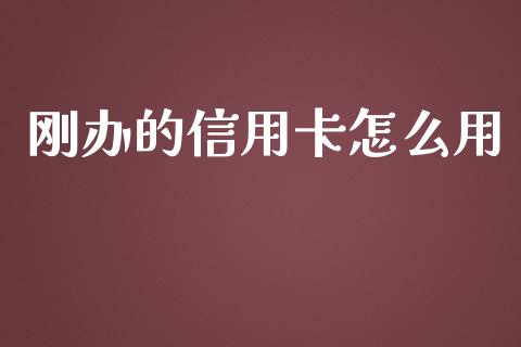 刚办的信用卡怎么用_https://www.gongyisiwang.com_期货公司手续费排名_第1张