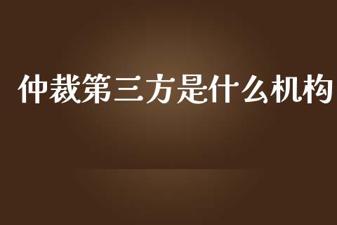 仲裁第三方是什么机构_https://www.gongyisiwang.com_期货公司手续费排名_第1张