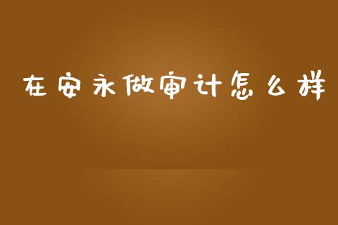 在安永做审计怎么样_https://www.gongyisiwang.com_广发期货手续费_第1张