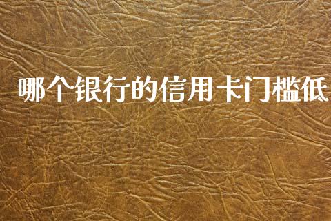 哪个银行的信用卡门槛低_https://www.gongyisiwang.com_道指_第1张