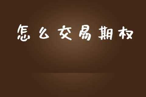 怎么交易期权_https://www.gongyisiwang.com_道指_第1张
