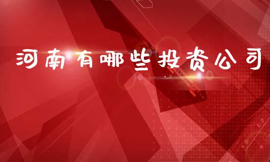 河南有哪些投资公司_https://www.gongyisiwang.com_期货公司手续费排名_第1张