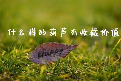 什么样的葫芦有收藏价值_https://www.gongyisiwang.com_焦炭期货手续费_第1张