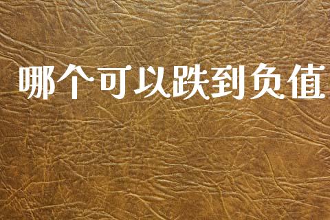 哪个可以跌到负值_https://www.gongyisiwang.com_股指期货_第1张