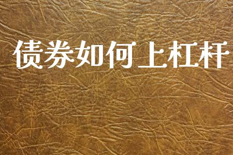 债券如何上杠杆_https://www.gongyisiwang.com_道指_第1张