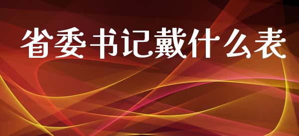 省委书记戴什么表_https://www.gongyisiwang.com_恒指期货_第1张