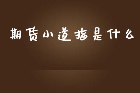 期货小道指是什么_https://www.gongyisiwang.com_原油期货_第1张