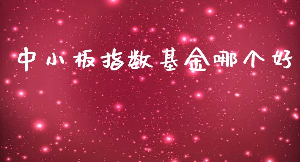 中小板指数基金哪个好_https://www.gongyisiwang.com_原油期货_第1张