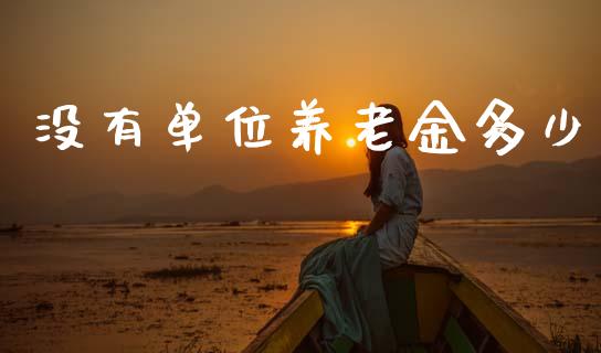 没有单位养老金多少_https://www.gongyisiwang.com_道指_第1张
