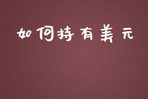 如何持有美元_https://www.gongyisiwang.com_道指_第1张