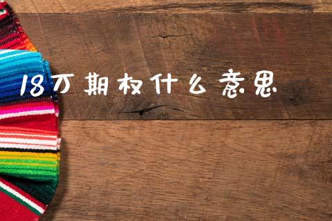 18万期权什么意思_https://www.gongyisiwang.com_焦炭期货手续费_第1张