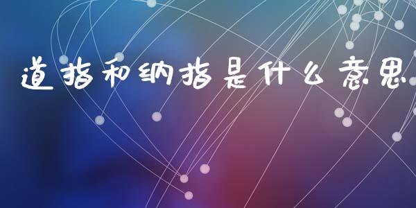 道指和纳指是什么意思_https://www.gongyisiwang.com_股指期货交易手续费_第1张