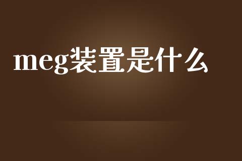 meg装置是什么_https://www.gongyisiwang.com_股指期货_第1张