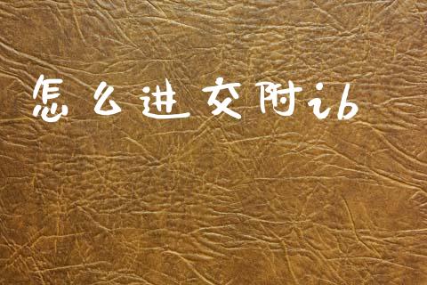 怎么进交附ib_https://www.gongyisiwang.com_原油期货_第1张