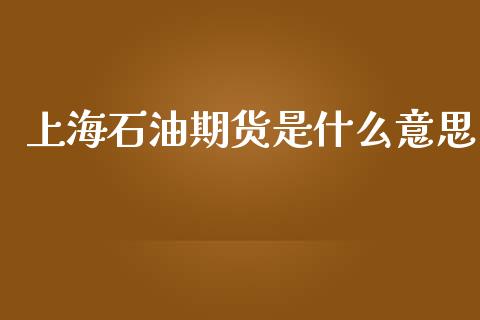 上海石油期货是什么意思_https://www.gongyisiwang.com_期货公司手续费排名_第1张
