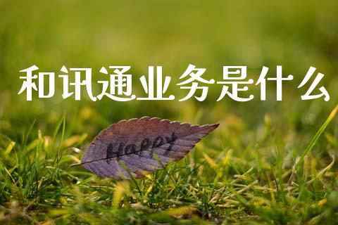 和讯通业务是什么_https://www.gongyisiwang.com_原油期货_第1张