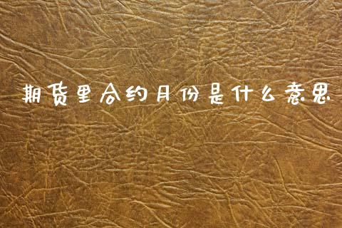 期货里合约月份是什么意思_https://www.gongyisiwang.com_股指期货交易手续费_第1张