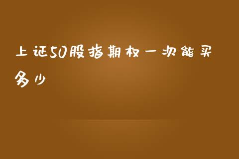 上证50股指期权一次能买多少_https://www.gongyisiwang.com_道指_第1张